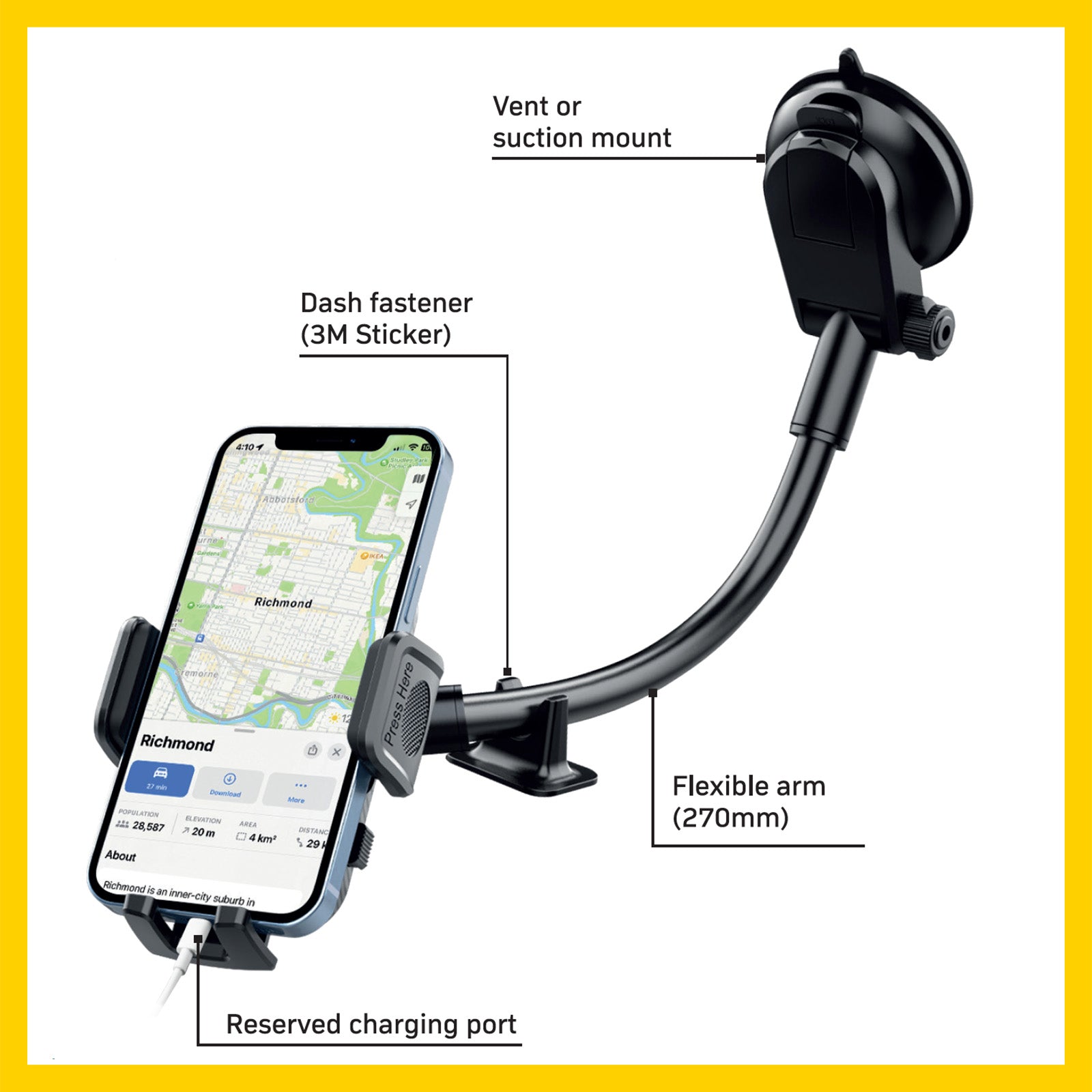 Antsig 2-in-1 Car Phone Mount