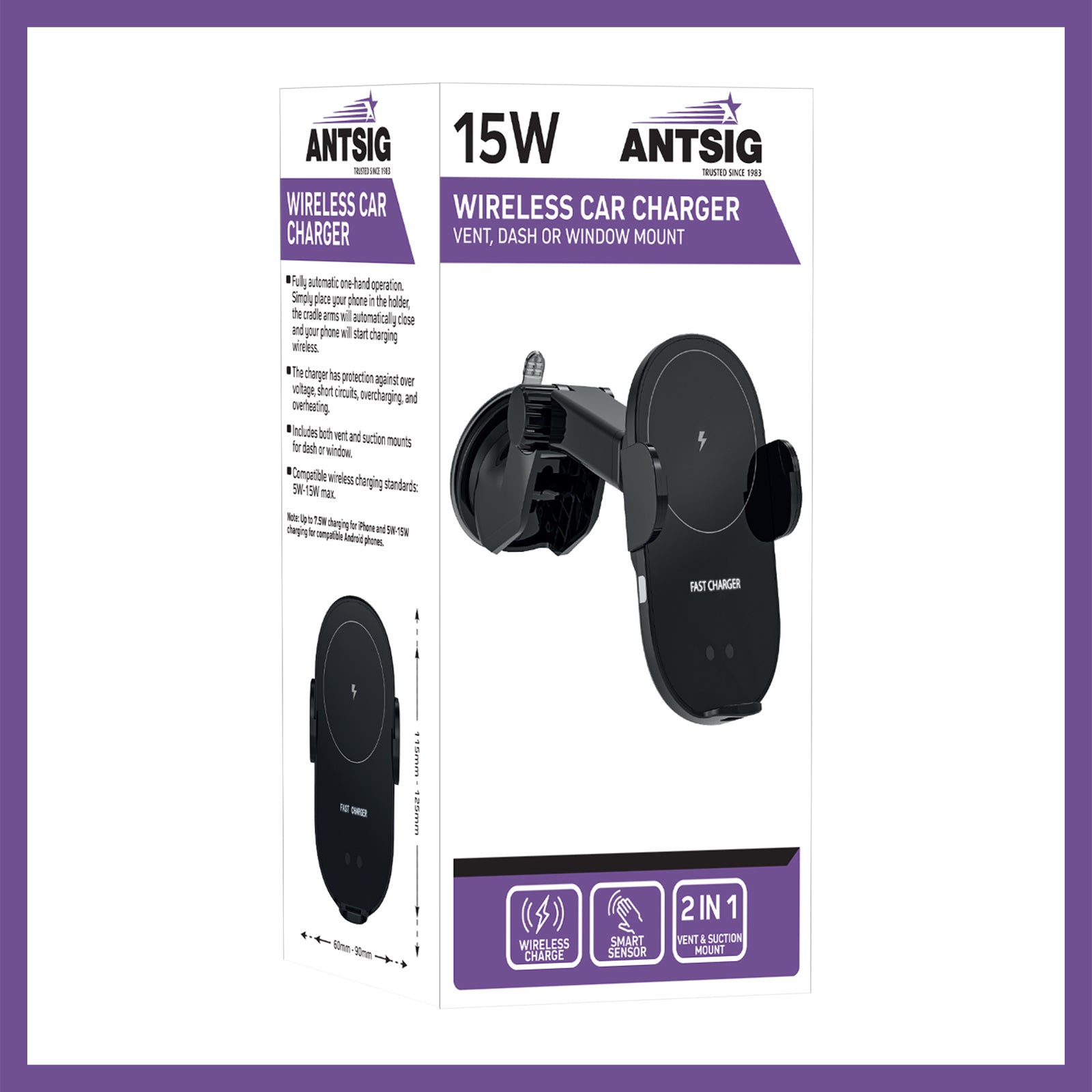 Antsig 15W Wireless Car Charger