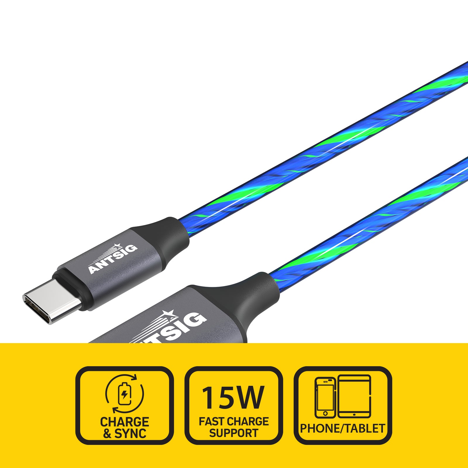 Antsig 1m USB-A To USB-C Light Cable