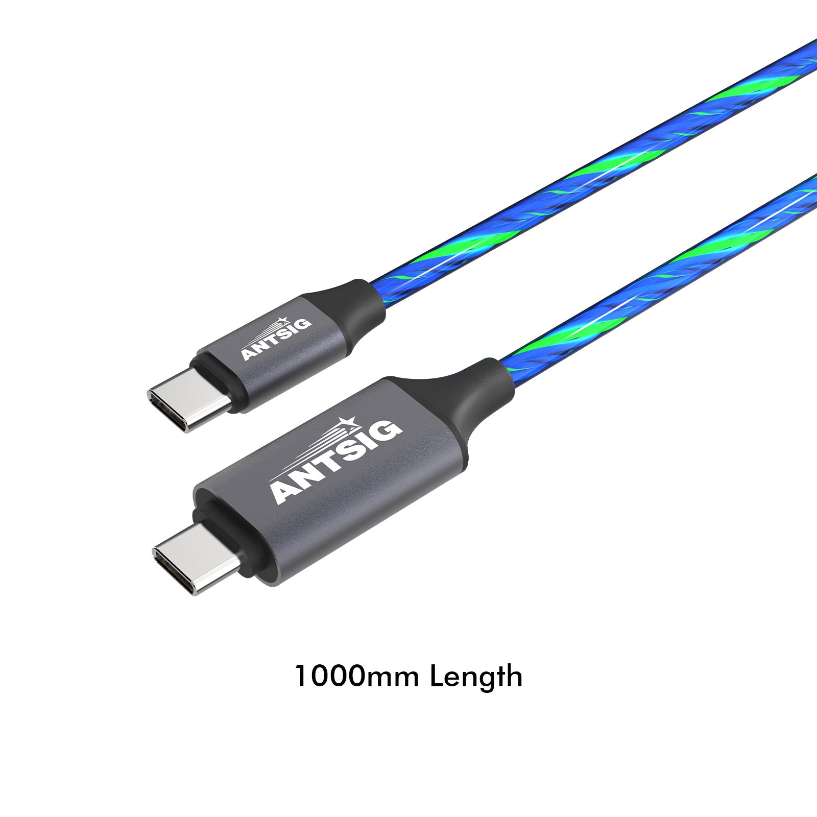 Antsig 1m USB-C To USB-C Light Up Cable