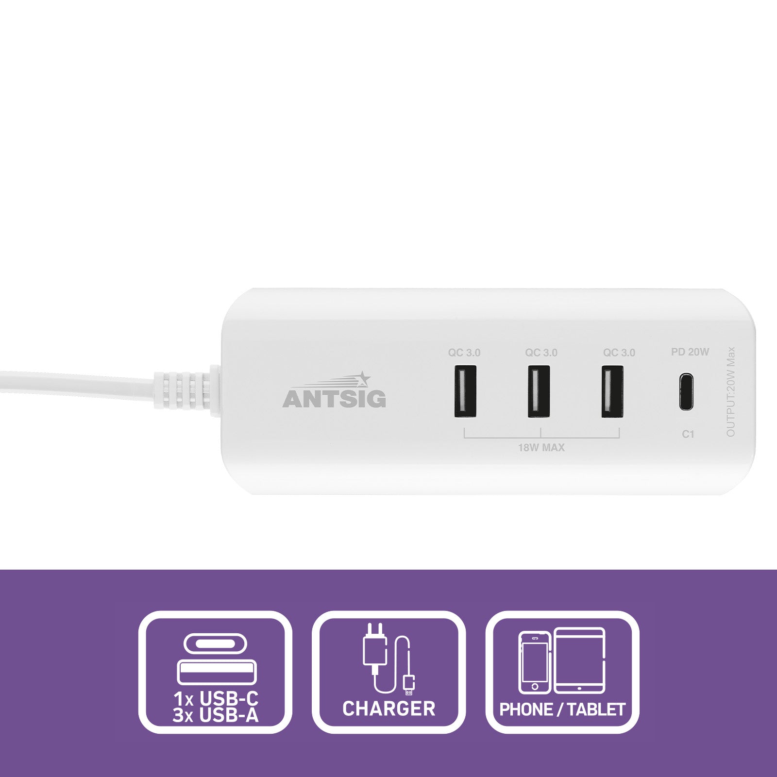 Antsig 20W Compact USB Charger