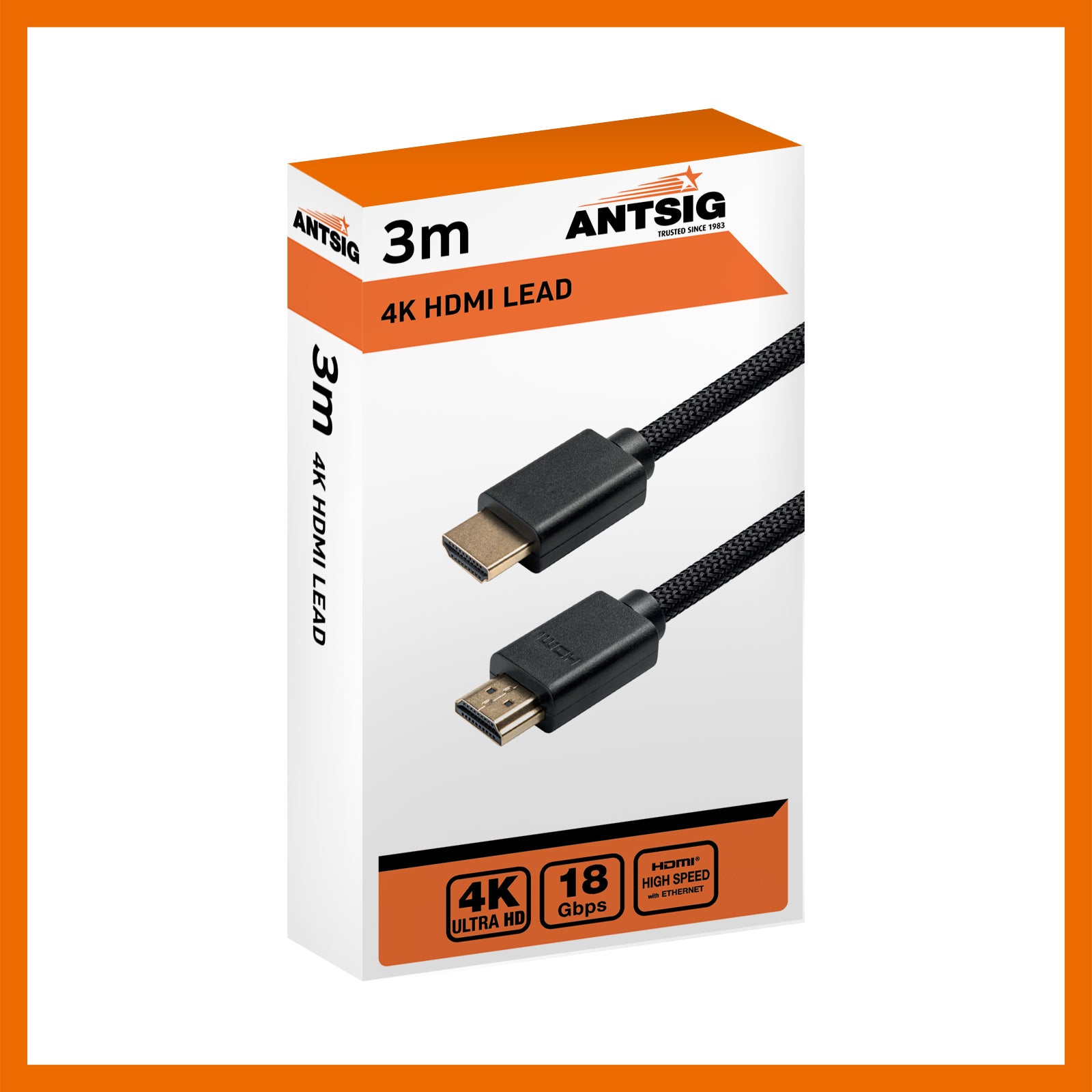 Antsig 3m 1080p 4K HDMI Braided Cable