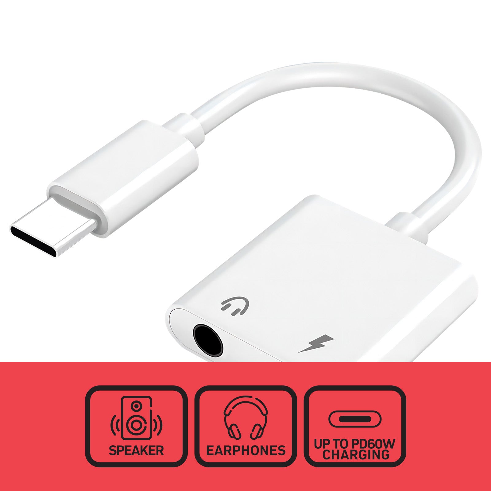 USB-C Audio Adapter with USB-C Charging Port