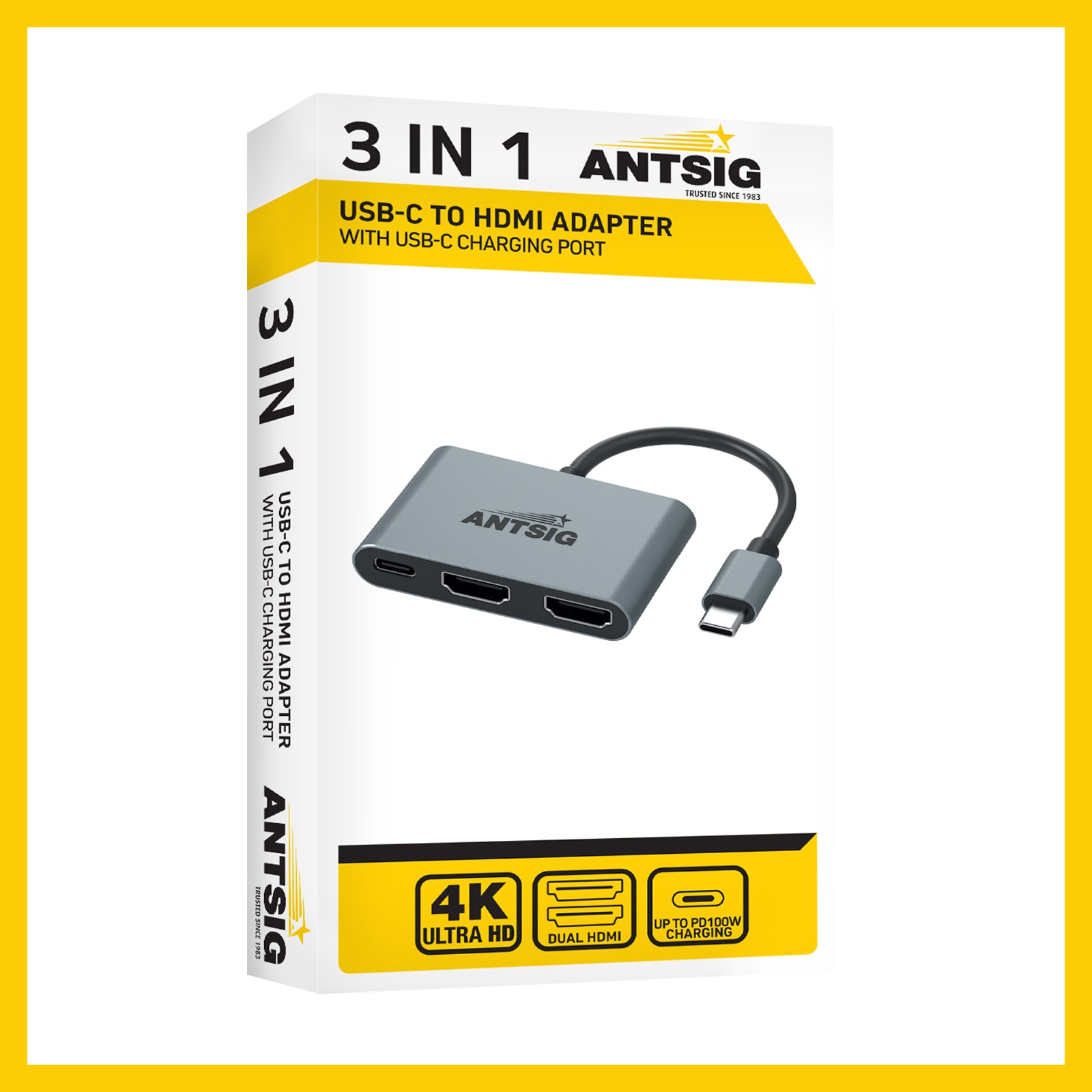 Antsig 3-in-1 USB-C To HDMI Adapter