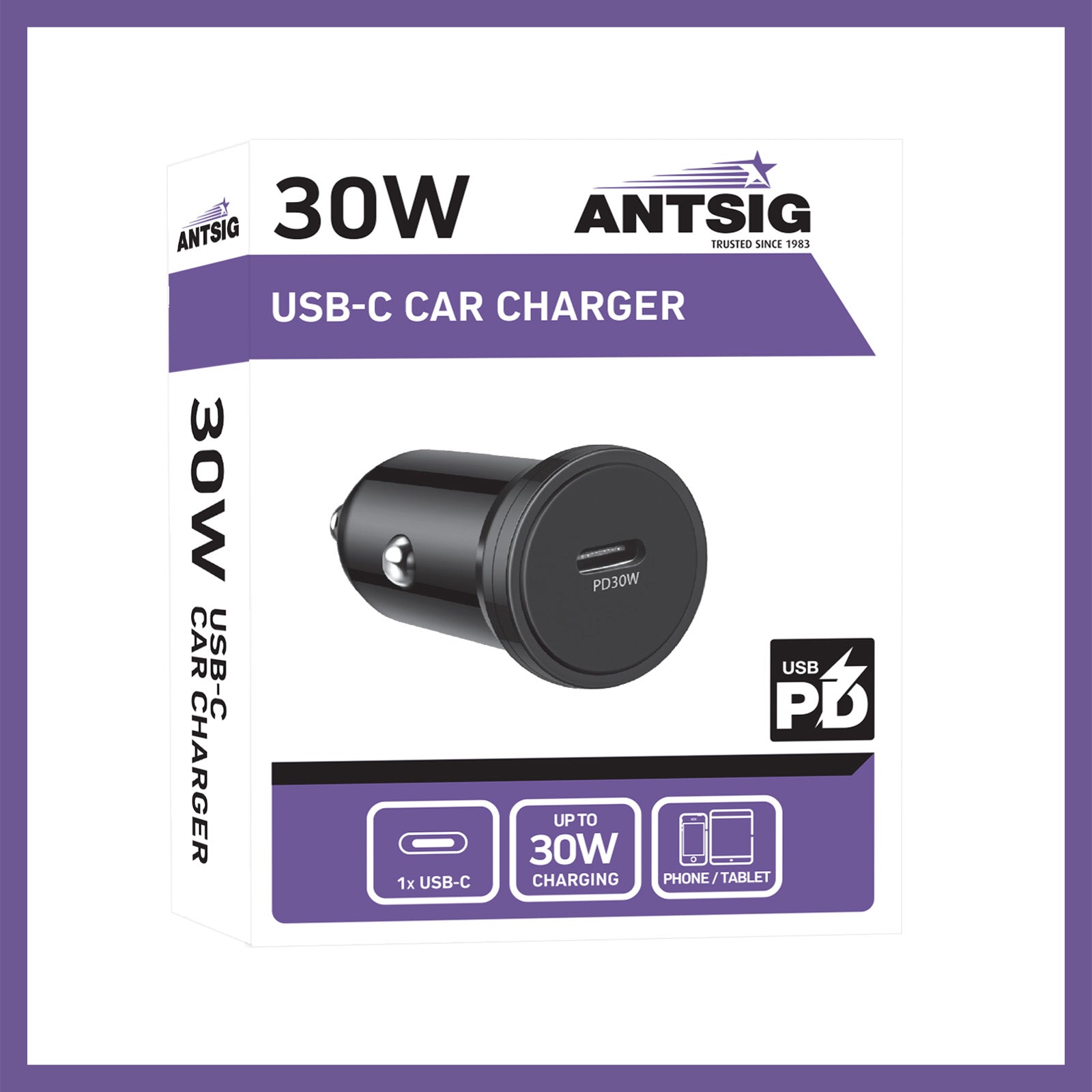 Antsig 30W USB-C Car Charger