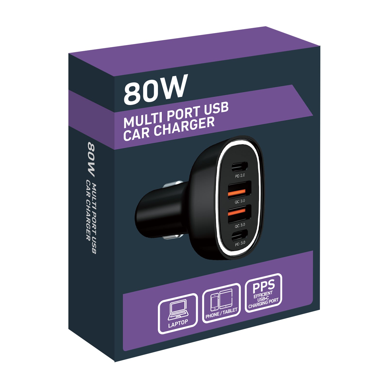 Antsig 80W Multi Port USB Car Charger