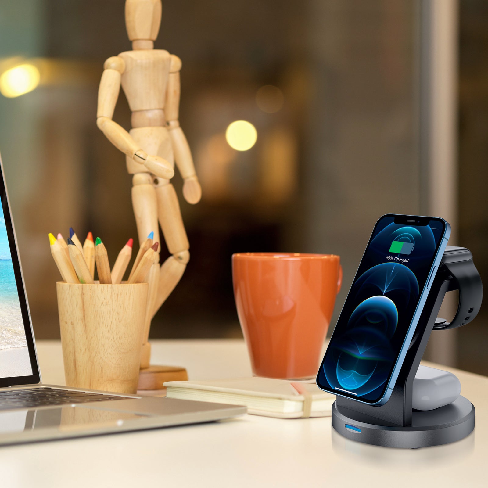 Antsig 15W 3-in-1 Magnetic Wireless Charging Stand