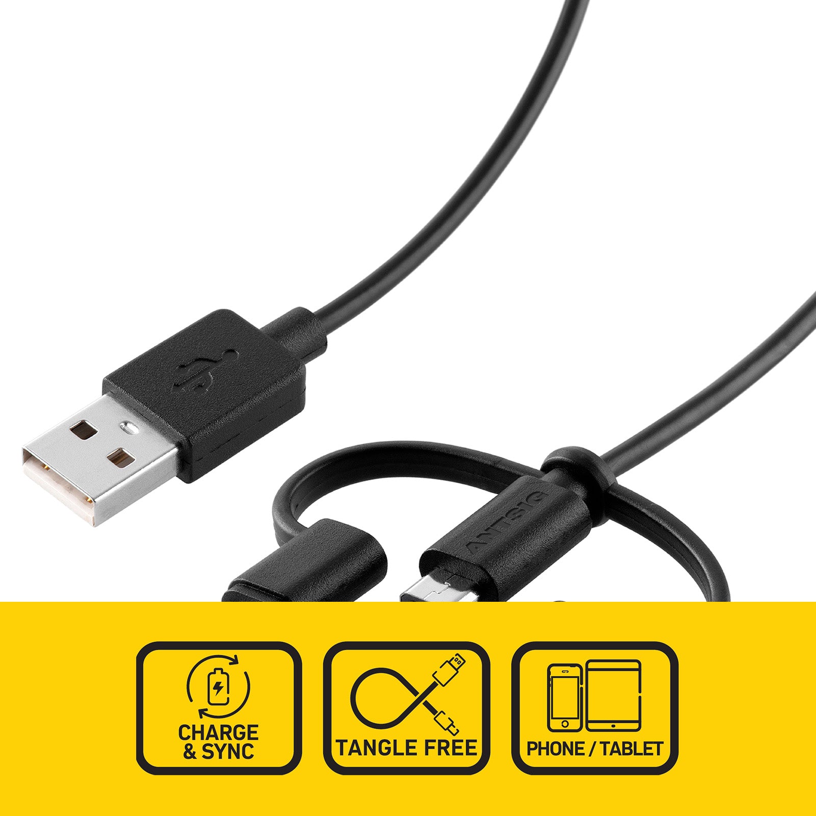 Antsig 1m 3-in-1 USB Cable