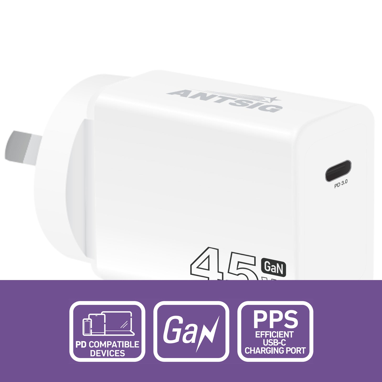 Antsig 45W USB-C GaN Wall Charger