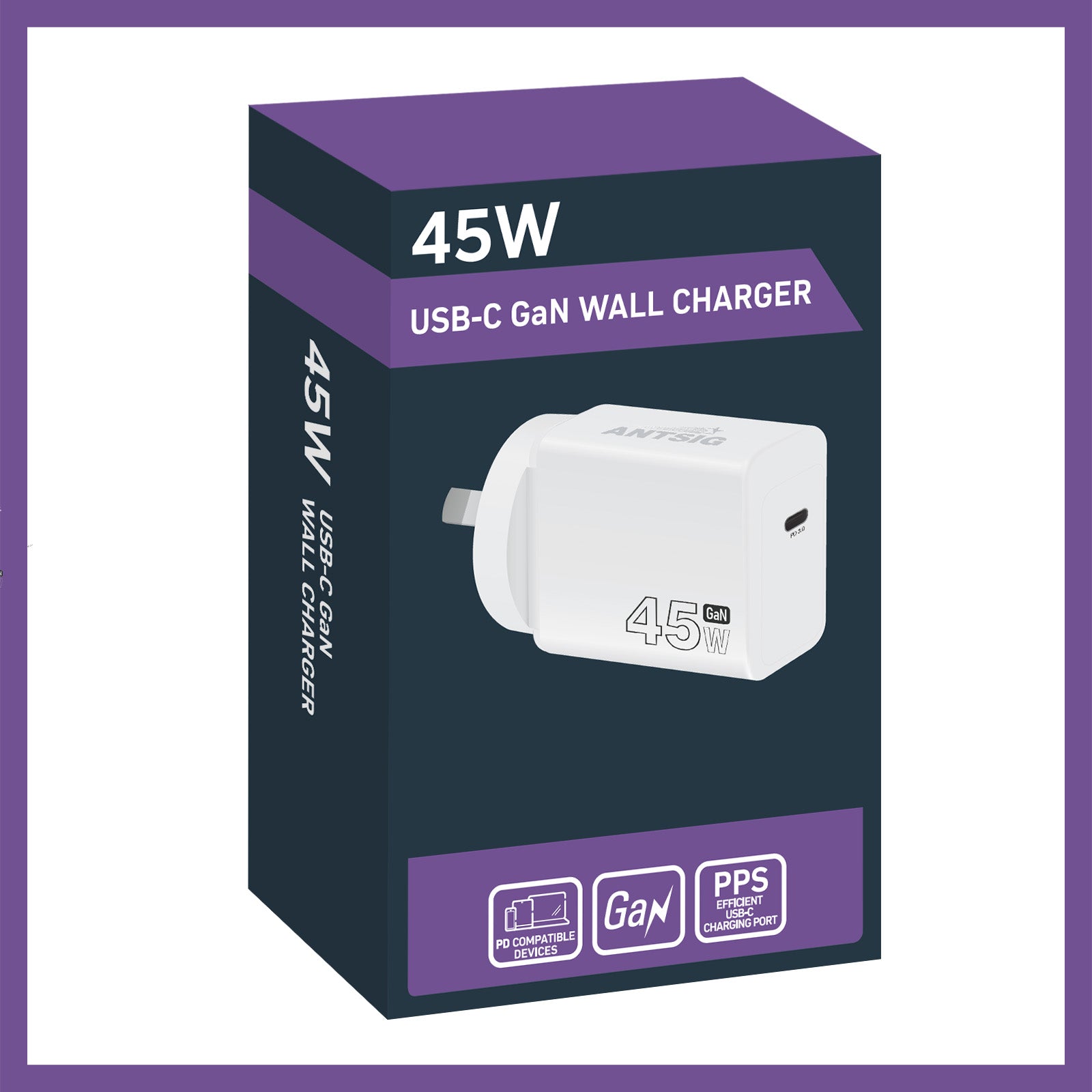 Antsig 45W USB-C GaN Wall Charger