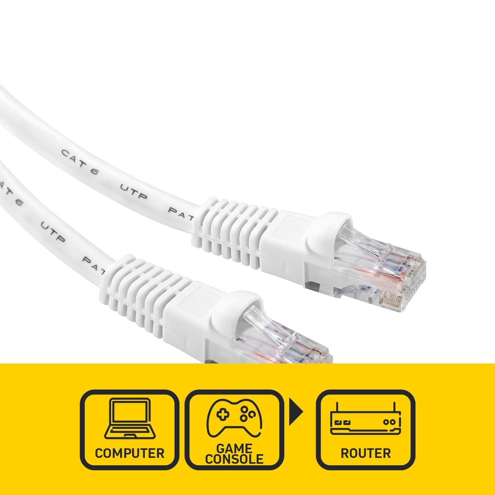CAT6 Economy Ethernet Cable, 6m, White